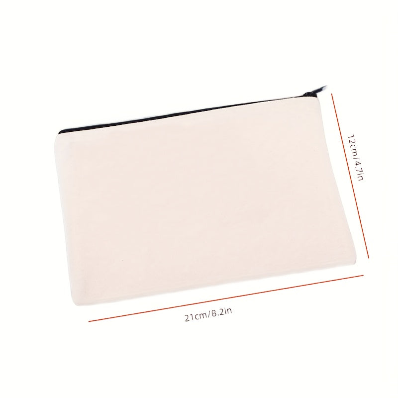 10pcs DIY Blank Canvas Bag Makeup Bag Zipper Pouch Travel Storage Gift