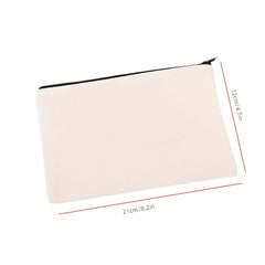 10pcs DIY Blank Canvas Bag Makeup Bag Zipper Pouch Travel Storage Gift