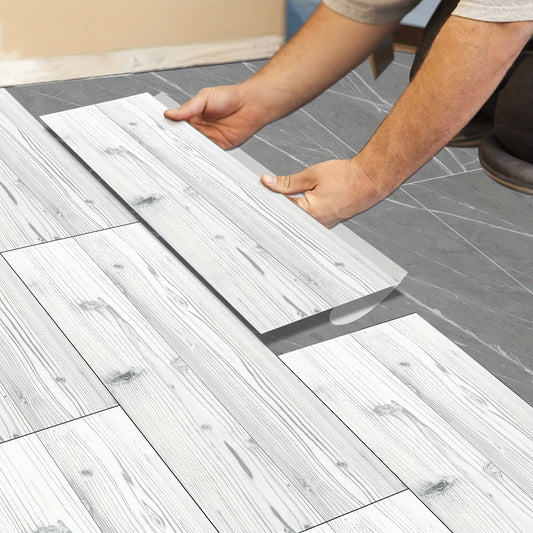 5pcs Peel And Stick Waterproof Wood Flooring Tile 0.7mm Self Adhesive