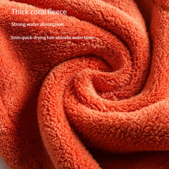 Embroidered Hair Drying Cap Coral Fleece Towel