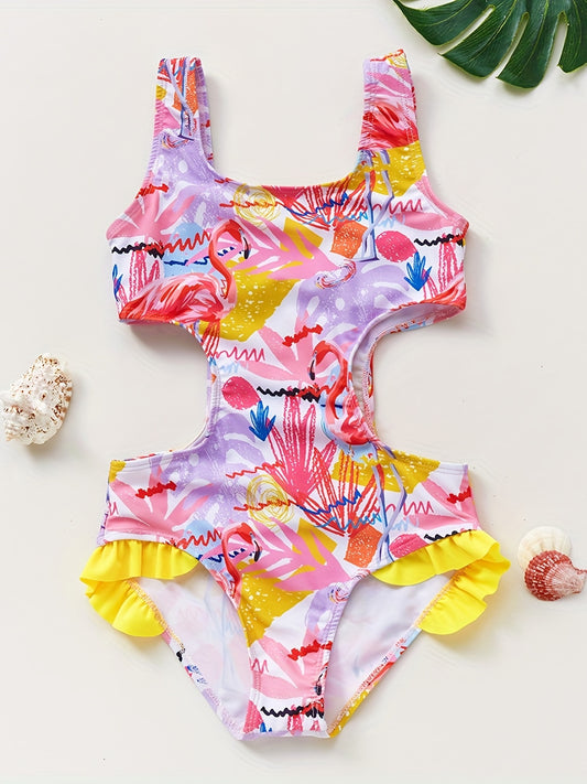 Toddler Girls Flamingo One Piece Swimsuit