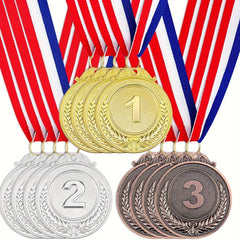 12pcs Olympic Style Award Medals with Neck Ribbon