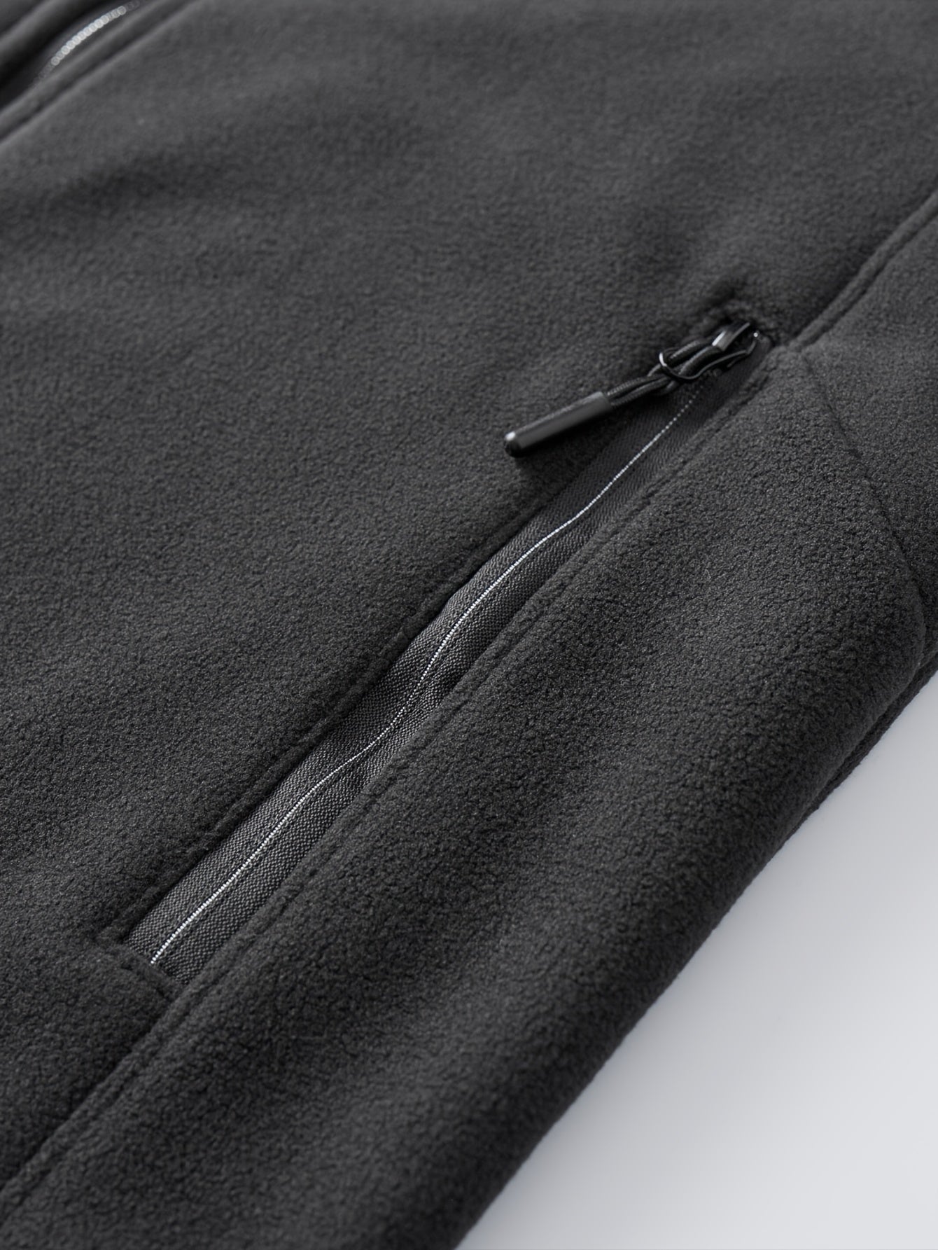 Men's Solid Fleece Jacket Zip Up Long Sleeve Top