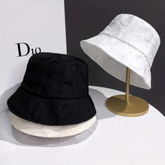Chiffon Embossed Thin Bucket Hat Solid Breathable Sun Hat