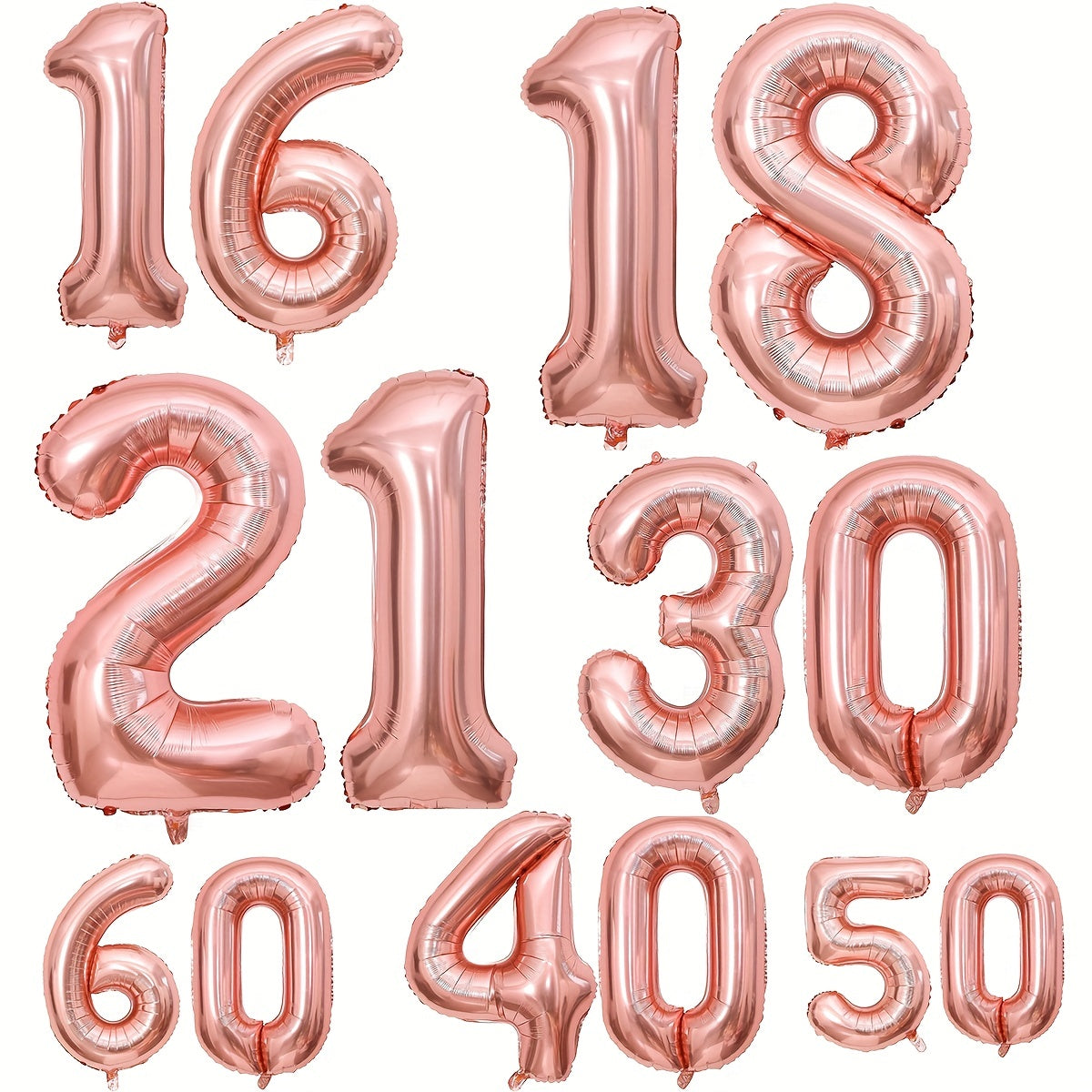 Rose Golden 16-60 Giant Foil Helium Birthday Balloon