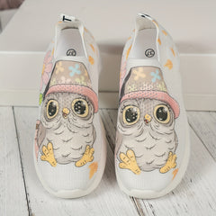 Owl Print Soft Comfort Running Shoes Shock Absorption Non Slip Sneakers