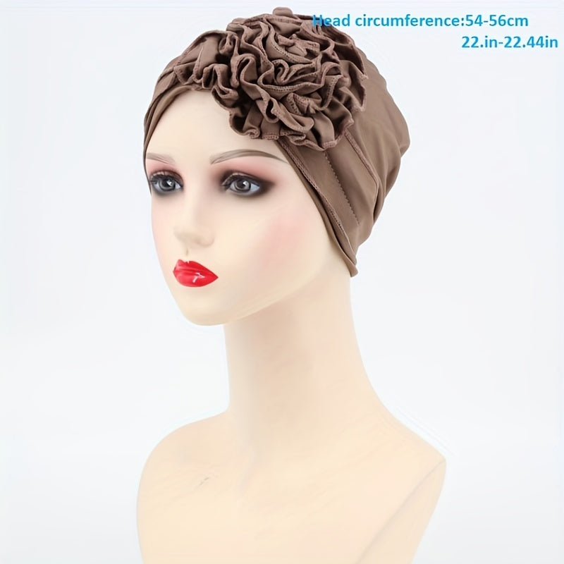 Elastic Turban Cap Solid Head Wrap Bandana Headwear Women Beanie Hats