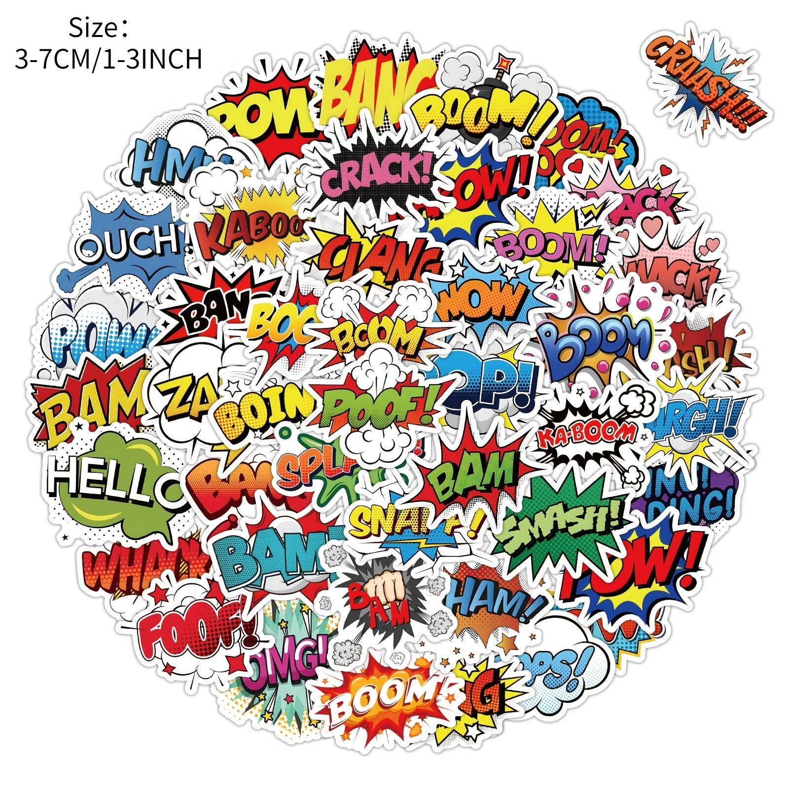 50Pcs Explosive Text Graffiti Stickers Set Laptop Helmet Skateboard DIY