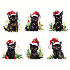 6pcs Cat Hanging Sign Christmas Party Decorations