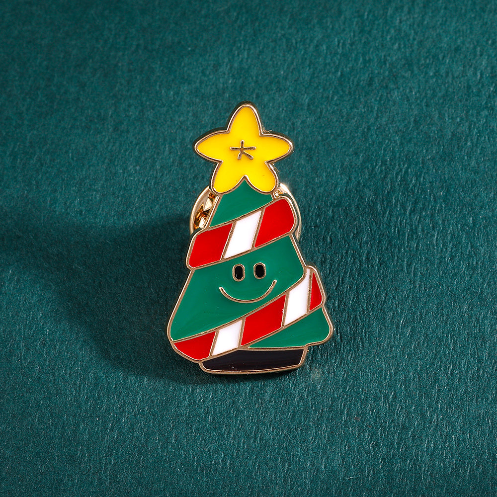 Men's Christmas Pattern Red Alloy Pin