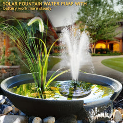 Circular Solar Fountain Outdoor Pool Bird Bath Courtyard Garden Fountain
