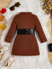 Girls' Jacquard Tunic Dress w/ Belt