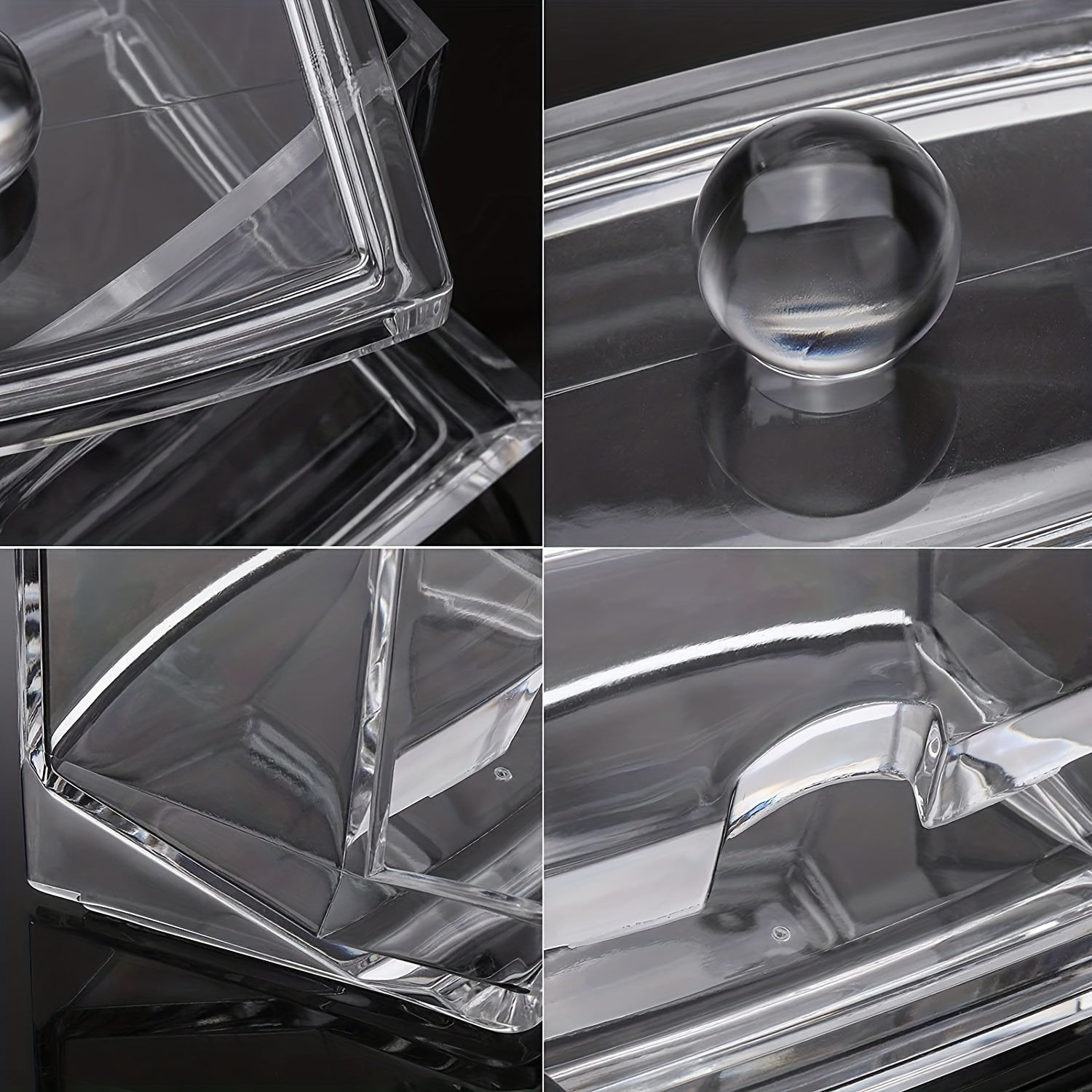 Clear Acrylic Cotton Swab Holder Bathroom Canister