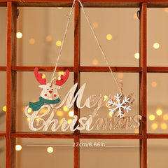 Wooden Painted Christmas Tree Pendant Decoration