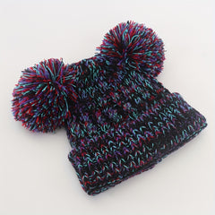 Children's Wool Ball Windproof Knitted Hat for Winter