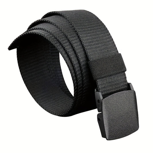 Men's Tactical Canvas Belt w/ Automatic Buckle for Outdoor