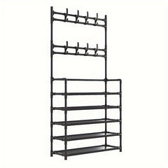Multifunctional Coat Rack Bathroom Shelves Shoe Storage Coat Hooks