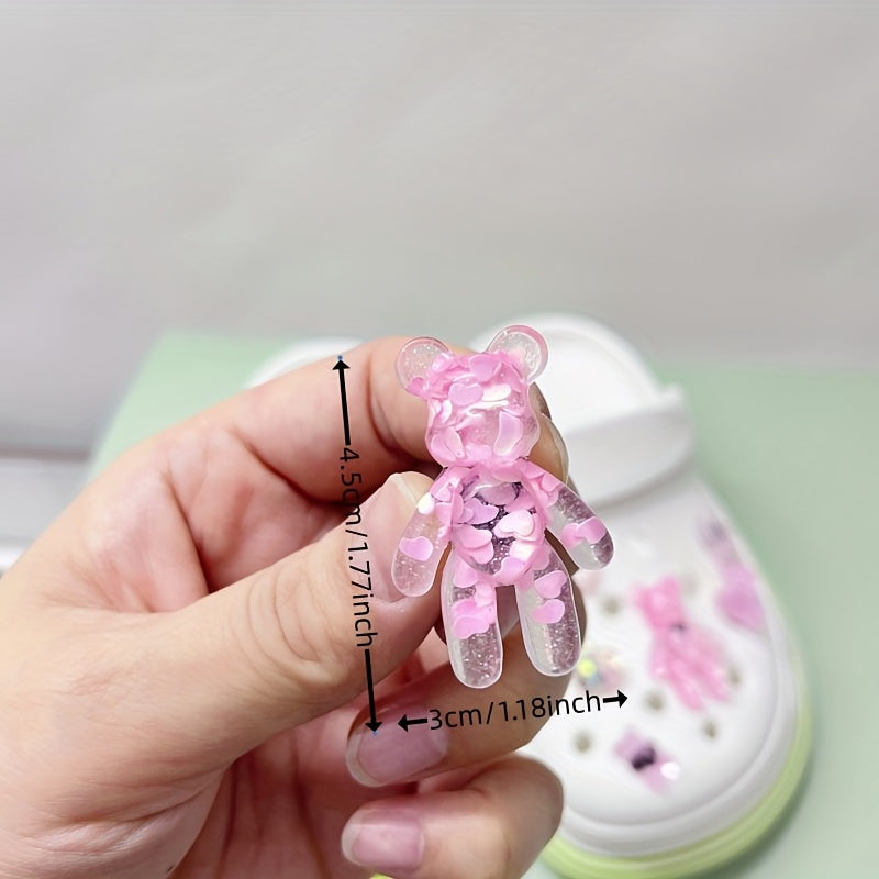 12pcs 3D Bear Shoe Charms Slipper Accessories Ornaments