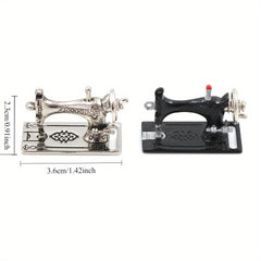 1:12 Scale Metal Sewing Machine Dollhouse Accessory