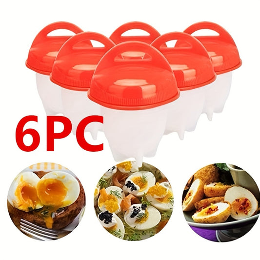 6PCS Silicone Egg Cooker Non-stick Pot Cookware Set Egg Mold Cup Steamer