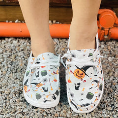 Women's Colorful Halloween Pattern Canvas Shoes Lightweight Walking Shoe