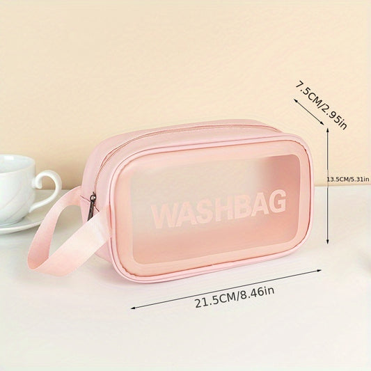 Translucent PVC Cosmetic Bag with Hanging Handles