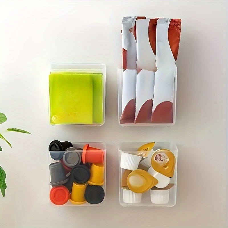 Adhesive Wall Storage Box Small Clear Organizer
