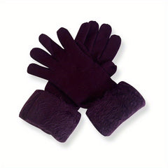 Warm Winter Gloves Solid Thickened Gloves Casual Outdoor Gloves