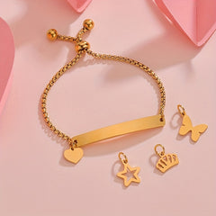 Custom Engraved Lettering Bracelet Titanium Stainless Steel Personalized Name