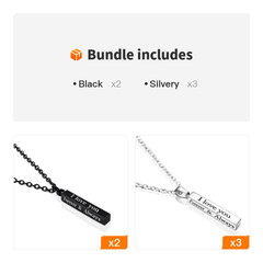Men's Lover Lettering Necklace Stainless Steel Bar