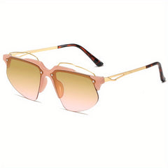 Men's Casual Sunglasses Outdoor Driving Anti-UV Leather Buckle Soft Bag