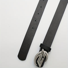Oval Metal Buckle Belt Casual PU Leather Belt Jeans Pants Belts