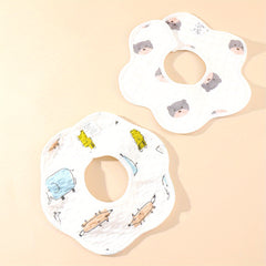 2pcs Baby Bibs 360 Rotating Flower Shape Feeding Bandan