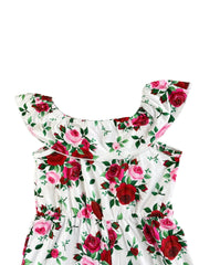 Toddler Girls Flowers Off Shoulder Rompers Jumpsuits