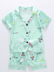 Girls Easter Bunny Graphic Pajamas Set
