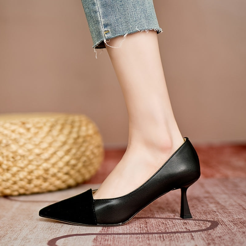 Pointed Toe Pumps Pyramid Heeled Slip On High Heels Working Footwear