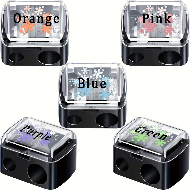 Dual Hole Pencil Sharpener with Flower Design