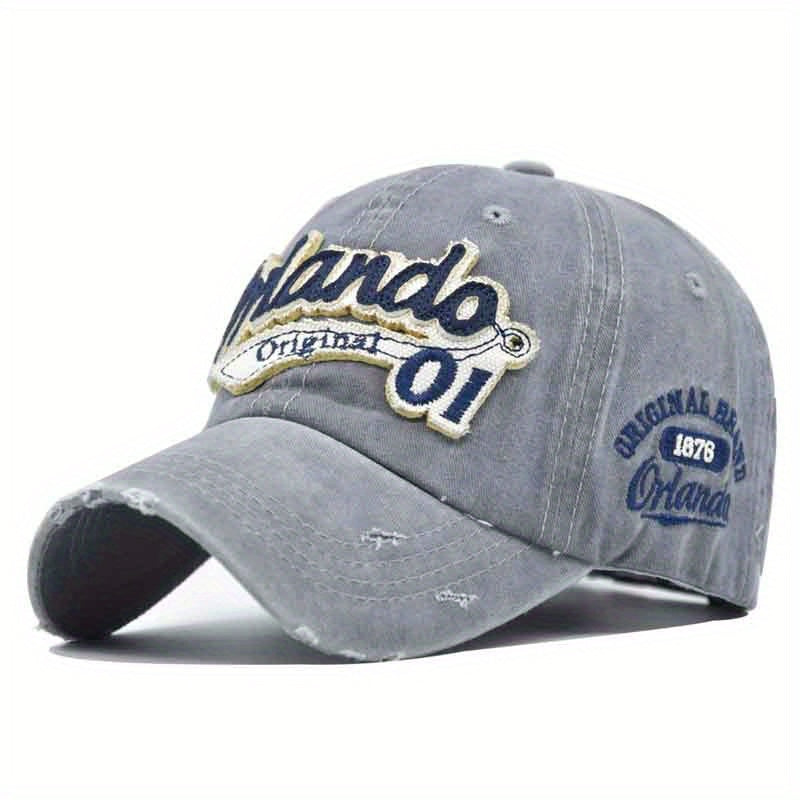 Vintage Baseball Cap 3D Embroidered Alphabet Men Women Duck Cap