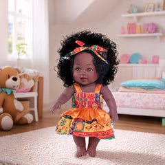 Stylish Reborn Doll with Curly Hair & Floral Dress Realistic Baby Doll