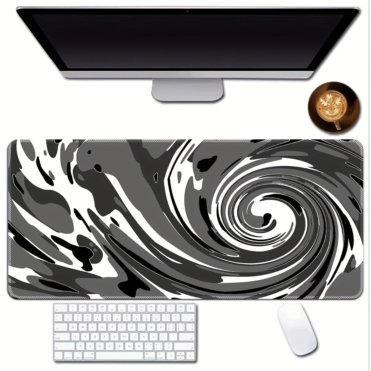 Waterproof Textured Mouse Pad with Non-Slip Rubber Base
