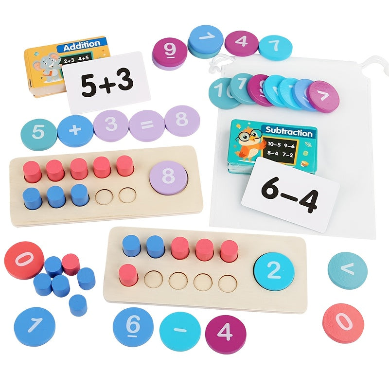 Wooden Ten Frame Math Set for Dual Player Number Learning