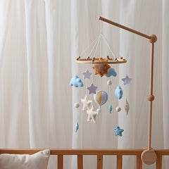 Nordic Hot Air Balloon & Star Felt Crib Decor - Cloud Wind Chime