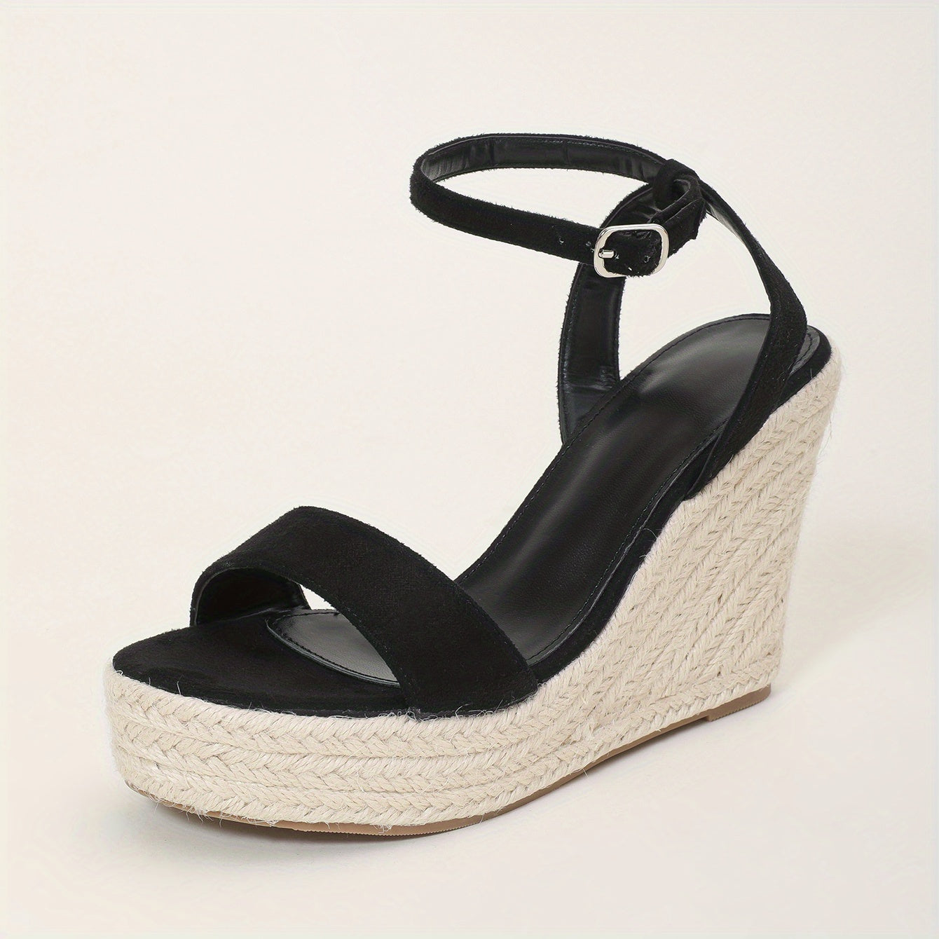 Women's Espadrille Wedge Sandals Open Toe Ankle Strap High Heels