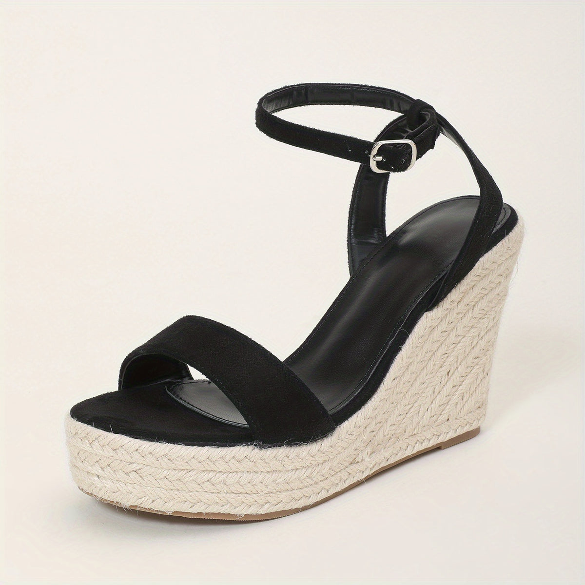 Women's Espadrille Wedge Sandals Open Toe Ankle Strap High Heels