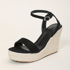 Women's Espadrille Wedge Sandals Open Toe Ankle Strap High Heels
