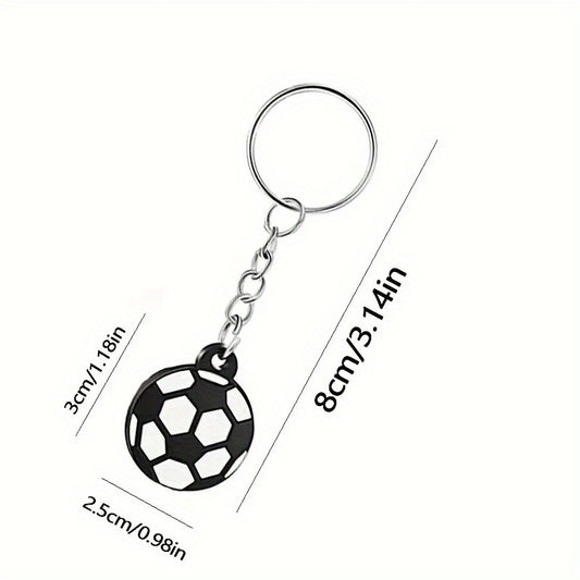 6pcs Football Keychain PVC Soft Rubber Soccer Ball Toy