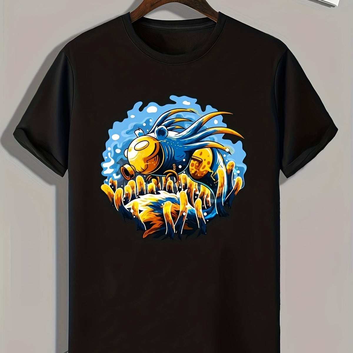 Cartoon Print Men's Graphic T-shirt Casual Comfy Tees For Summer