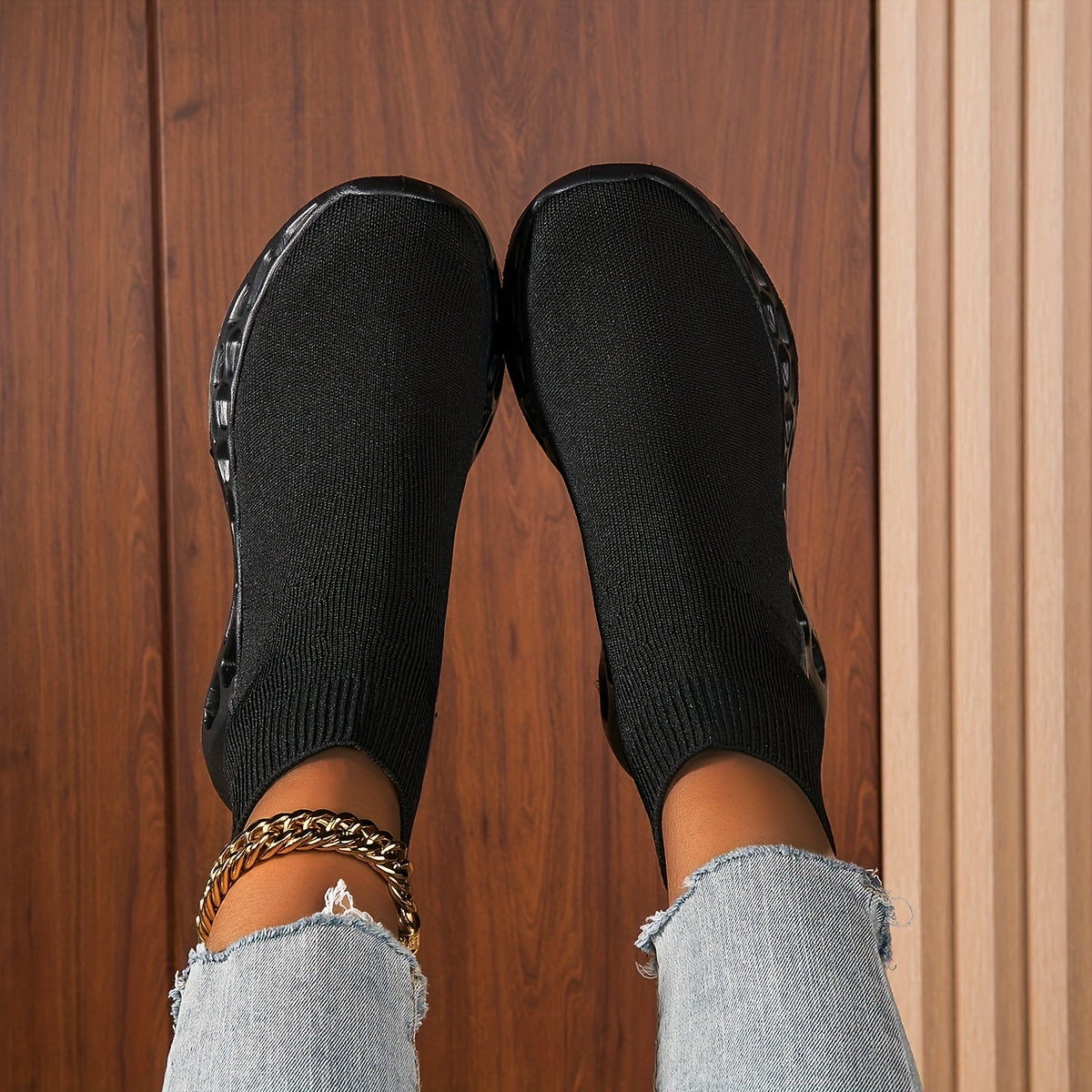 Women's Knit Slip-On Sock Sneakers Ankle Boots