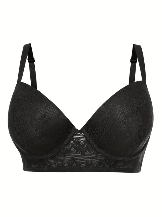  Geometric Pattern T-shirt Bra