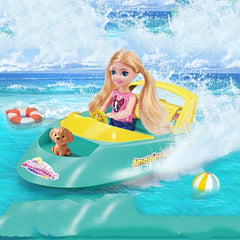 5 inch Doll Toy Set with Speedboat Accessories - Birthday Christmas Gift